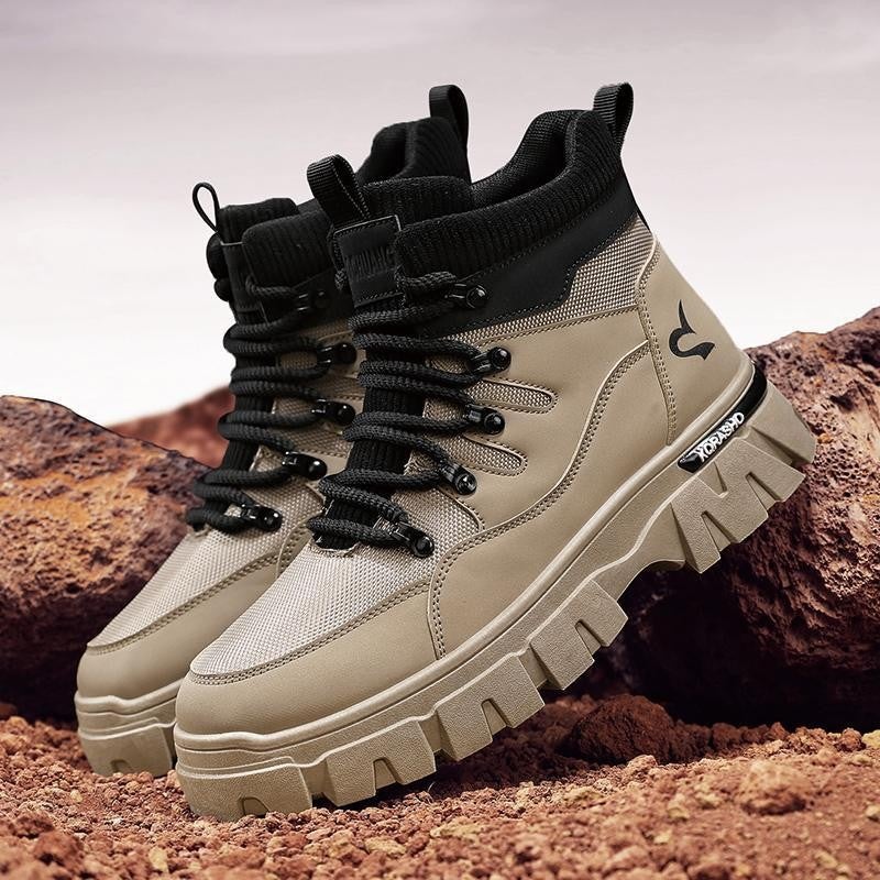 Oxford Cloth Anti-scalding Electric Welding Shoes Mens British Style Vintage Casual Workwear Boots All Black Dirt Resistant Welders Labor Protection Shoes for Men Khaki 