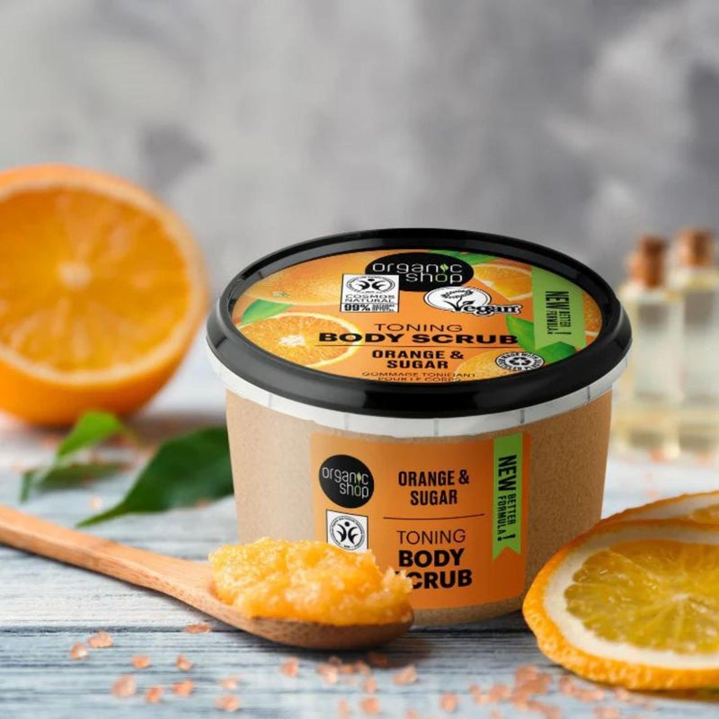 Organic Shop Body Scrub Natural Sicilian Orange and Sugar 250ml - Image 4
