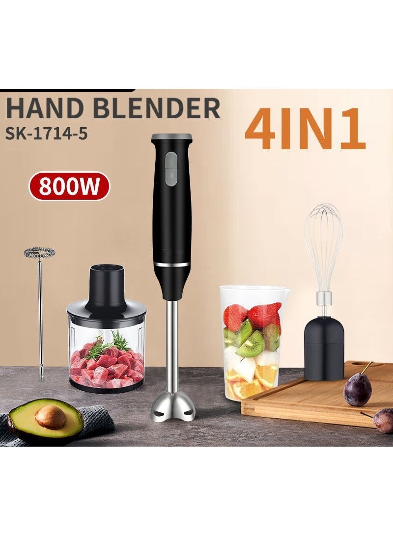 DKH 4-in-1 Hand Blender, 800W, 2-Speed, Stainless Steel, Black - Model SK-1714-5 - Image 3