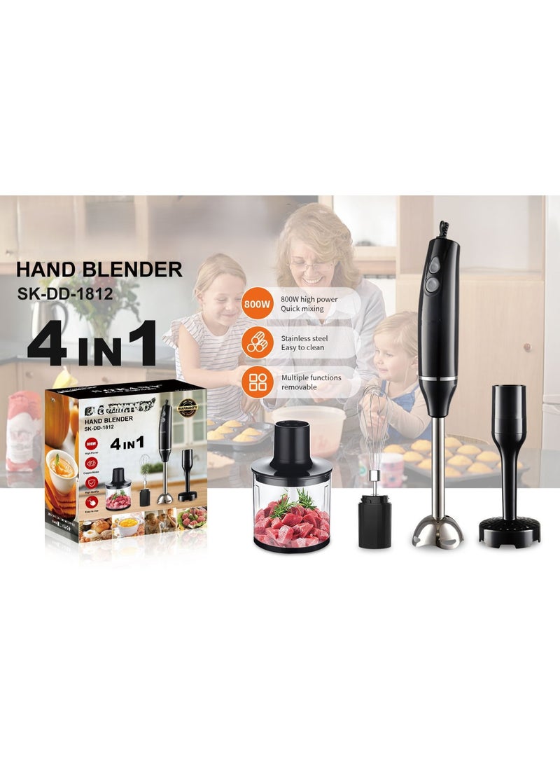 DKH 4-in-1 Hand Blender, 800W, 2-Speed, Stainless Steel, Black - Model SK-1714-5 - Image 5