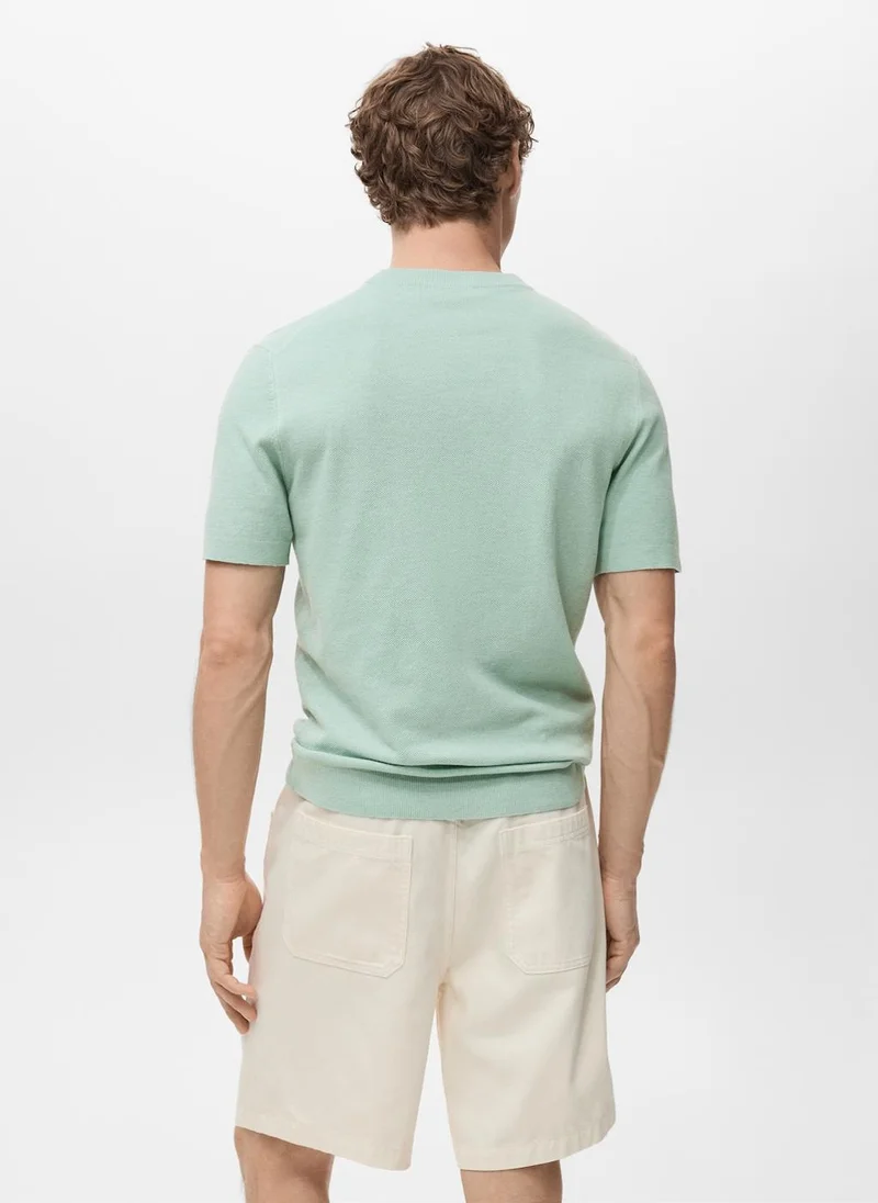 Mango Man Cotton fine-knit t-shirt