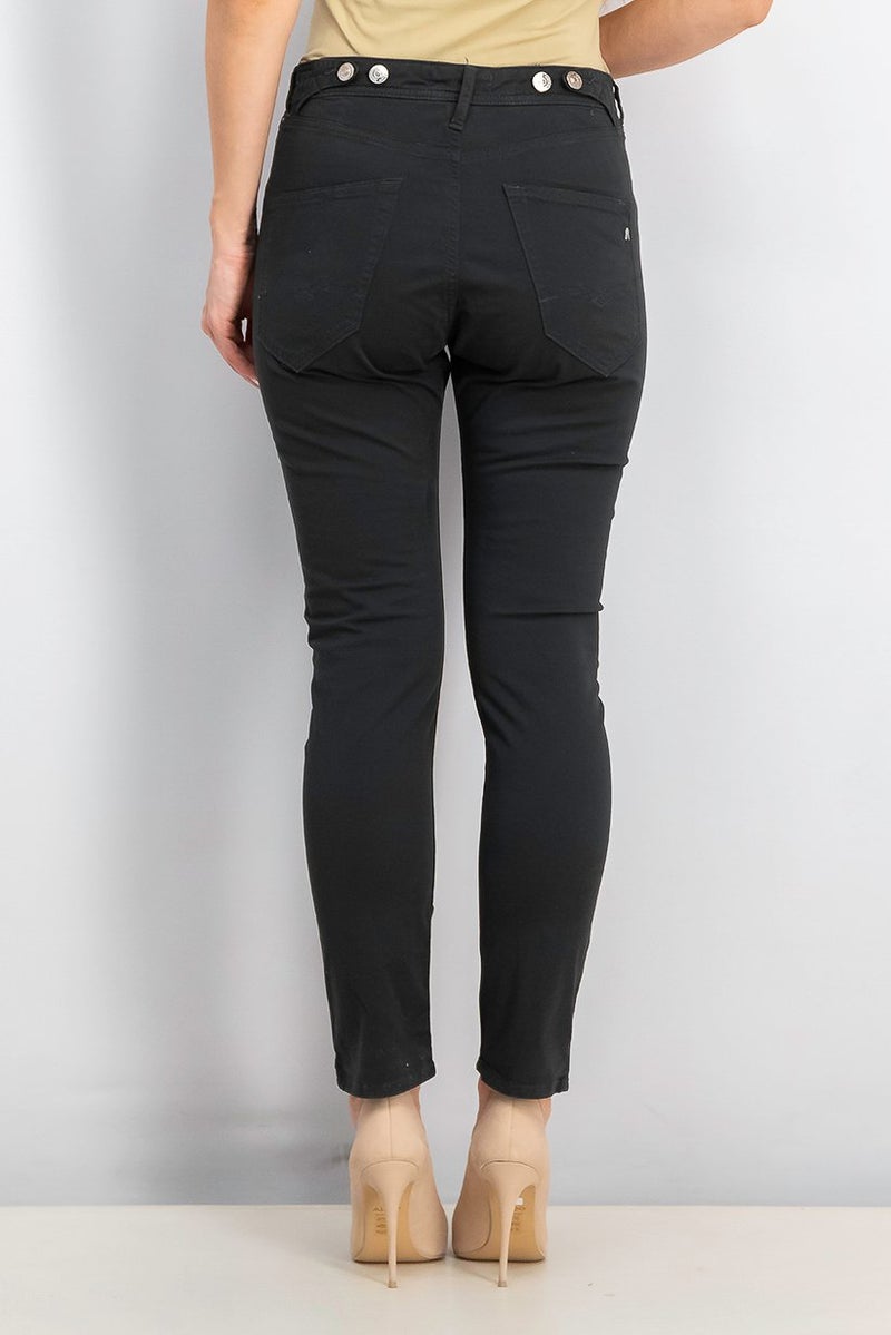 Replay Women Button Fly Chino Pants, Black - Image 4