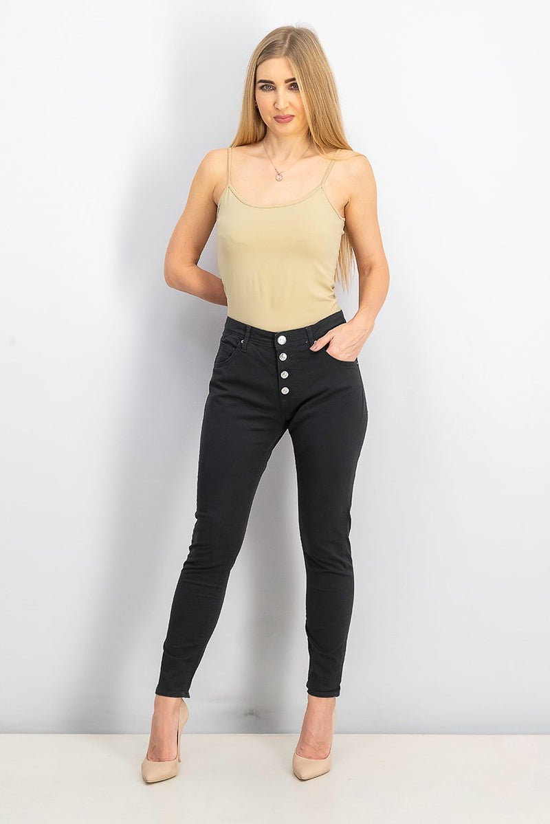 Replay Women Button Fly Chino Pants, Black - Image 2