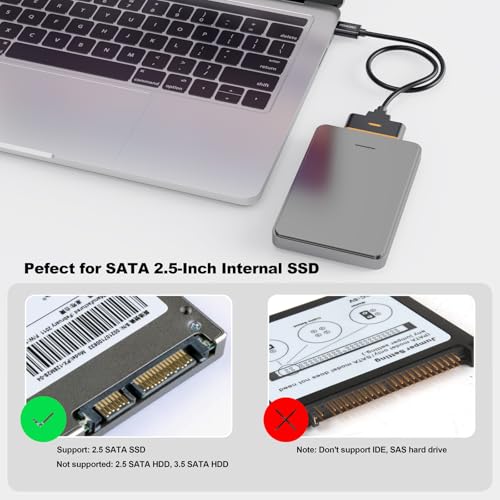 FEMORO SATA to USB 3.0 Adapter, SATA III 5Gbps Data Transfer Converter Cable, UASP Support for 2.5 Inch SSD Solid State Drives - Image 5