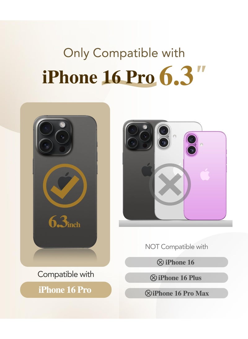 بيرفي جراب مغناطيسي لهاتف iPhone 16 Pro، متوافق مع Magsafe، واقي شاشة مدمج من الزجاج المقوى 9H وحماية مطورة للكاميرا، جراب هاتف مقاوم للصدمات مطلي بالكامل لهاتف 16 Pro مقاس 6.3 بوصة، أسود - Image 2