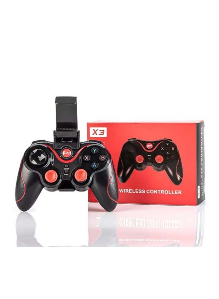 X3 Wireless Bluetooth Game Controller for Android/iOS Smartphones, Tablets, PC & Smart TV Box - Universal Gaming Gamepad with Phone Holder for Mobile Gaming - Image 1