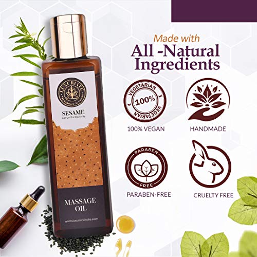 LUXURIATE Sesame Oil Massage Oil | Deep Nourishing Body Oil for Full Body Massage| Relaxation and Sleep (100ml) - Image 4