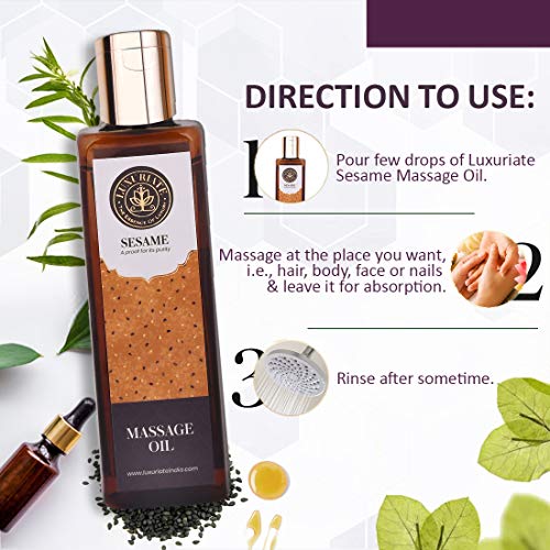 LUXURIATE Sesame Oil Massage Oil | Deep Nourishing Body Oil for Full Body Massage| Relaxation and Sleep (100ml) - Image 3