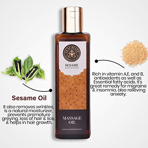 LUXURIATE Sesame Oil Massage Oil | Deep Nourishing Body Oil for Full Body Massage| Relaxation and Sleep (100ml) - Image 5