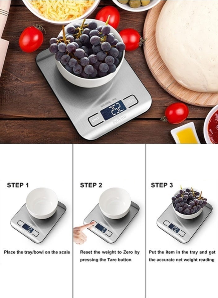 JAGViBE Kitchen Scale for Food, Smart Nutrition Calculator, High Precision, Digital Scale Grams and Ounces for Keto, Bariatric, Baking, Cooking, Meal Prep, Portable, Auto-Off, LCD Display, Essentials - Image 4