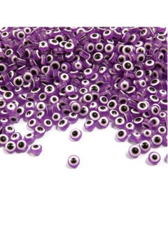 Evil Eye Beads 200pcs Purple Round Evil Eye Handmade Resin Beads Charms Round Evil Eye Spacer Beads Handmade Beads for DIY Jewelry Bracelet Earring Necklace Craft Making - pzsku/Z87A36C49896615D468B3Z/45/_/1683936692/aa20d3bb-9d53-4cd7-b8ad-aa6a0a505315