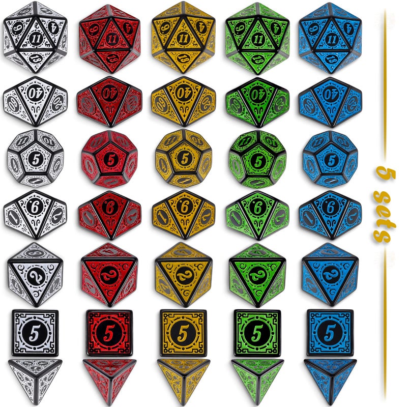 CiaraQ Polyhedral Dice Set - DND Role Playing Dice for Dungeons and Dragons RPG Table Games, Multi-Color, 35pcs - Image 3