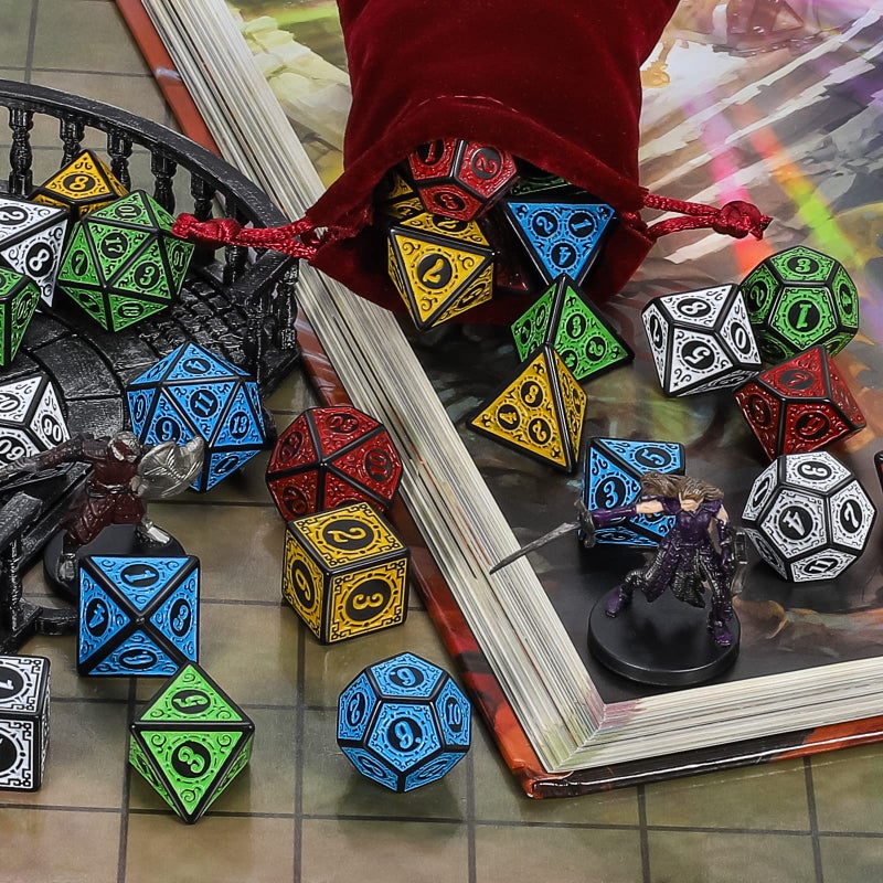 CiaraQ Polyhedral Dice Set - DND Role Playing Dice for Dungeons and Dragons RPG Table Games, Multi-Color, 35pcs - Image 4