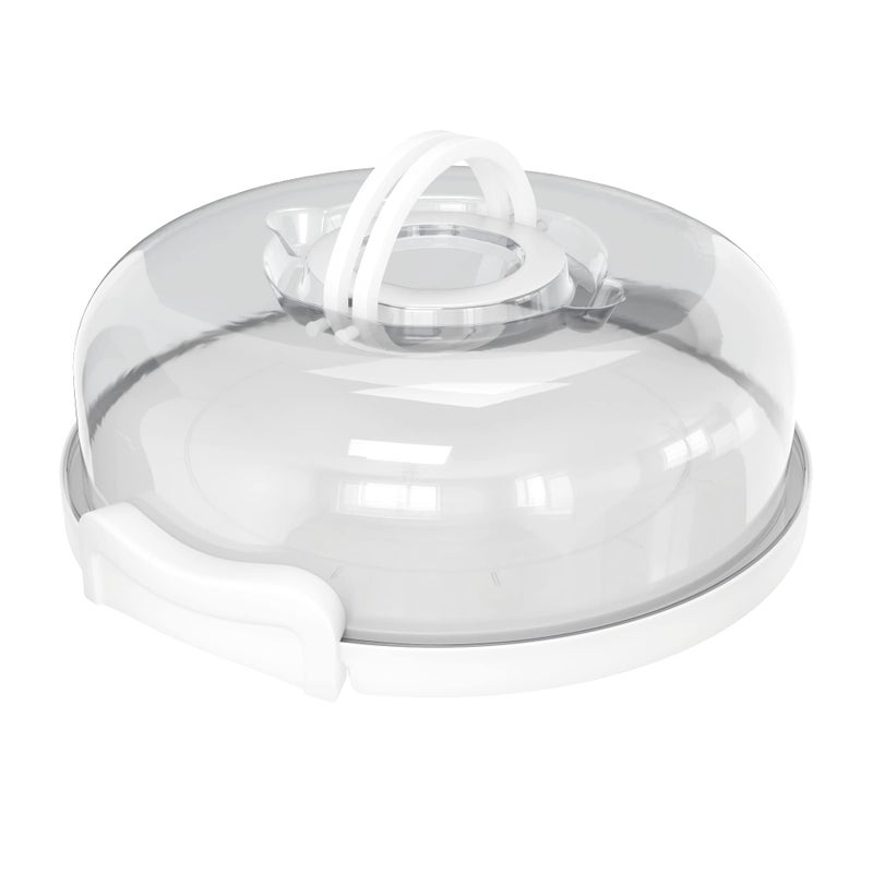 Top Shelf Elements Pie Cheesecake Carrier for up to 10 in x 4 12 in cake Two Sided Fashionable Stand Doubles as Five Section Serving Tray Perfect Taker Caddie for Travel White