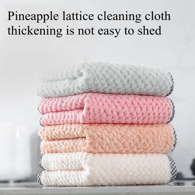 DHRUSIMI Cleaning Cloth,Nonstick Oil Dishcloth,Super Absorbent Coral Velvet,Dish Towel with Hanging Loop,Reusable Scrubbing Wash Rags for Household Kitchen Bathroom 25 X 25 Pack of 3 - Image 2