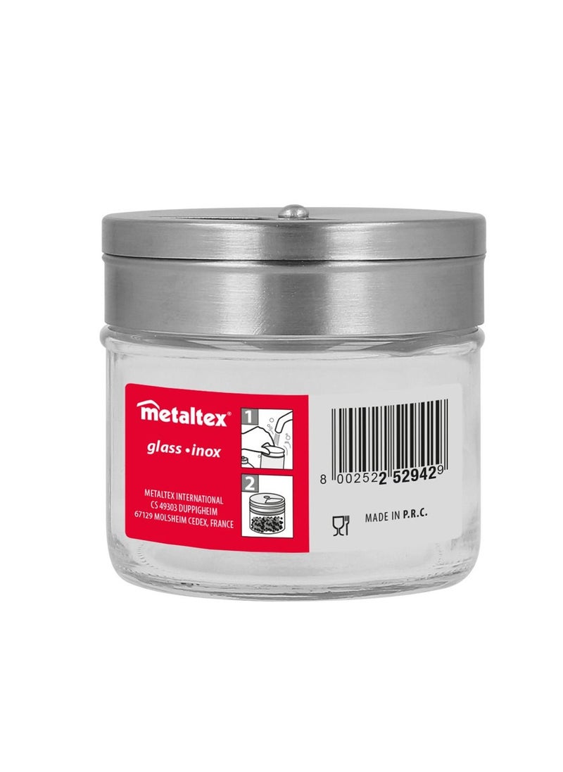 Metaltex - Glass Jar 100 ml, Silver,Transparent - Image 1