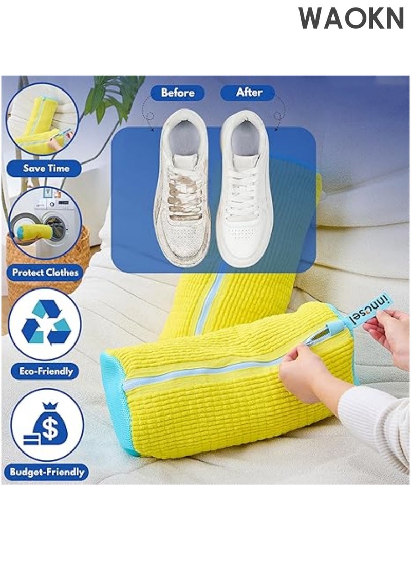 دبليو أيه أو كي أن أكياس غسيل الأحذية | أكياس غسيل أحذية للغسالة والمجفف - أكياس غسيل أحذية رياضية قابلة لإعادة الاستخدام، بسحاب متين وآمن | مناسبة لجميع أنواع الأحذية | تحمي وتنظف الأحذية - Image 2