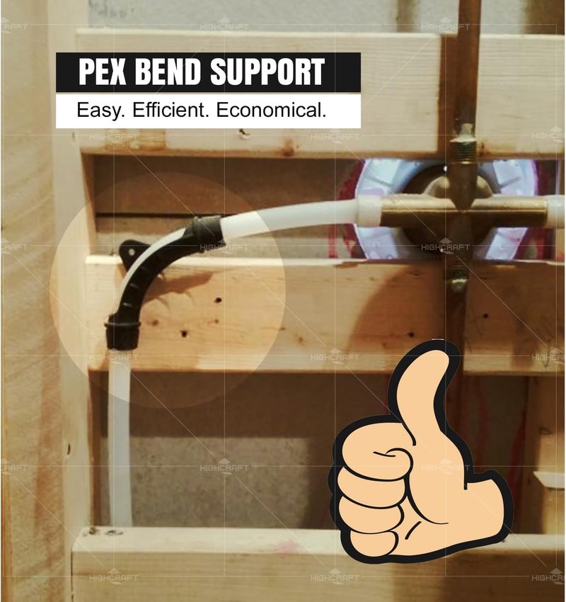 HIGHCRAFT PXBND12-10 PEX Bend Support 1/2 in., Wall Mount Tubing Pipe Hanger 90 Degree with Nail Plate, Polyethylene (10 Pack) - Image 4
