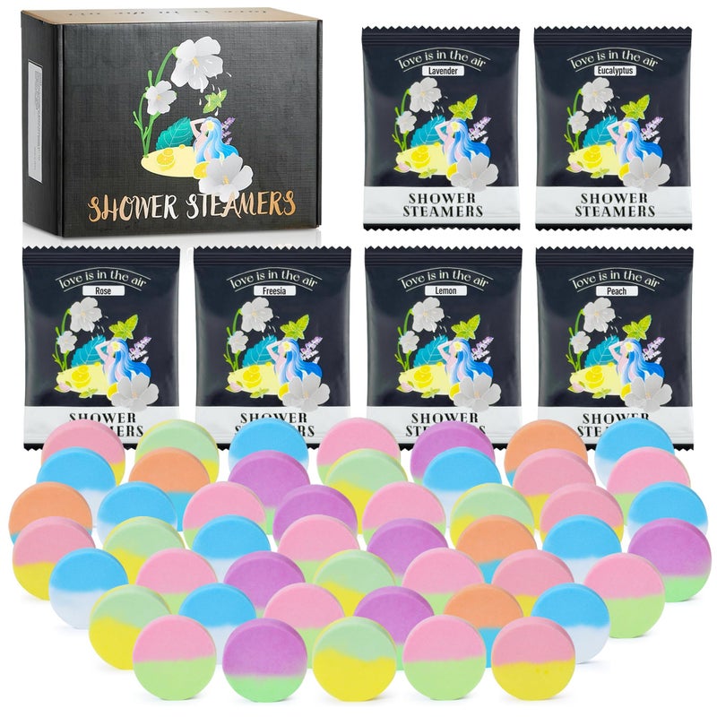 HiHas 48pcs Aromatherapy Shower Steamers - Relaxation Birthday Christmas Set for Women and Men, Shower Bombs Tablets for Stress Relief and Self Care, Luxury Home Spa - Image 1
