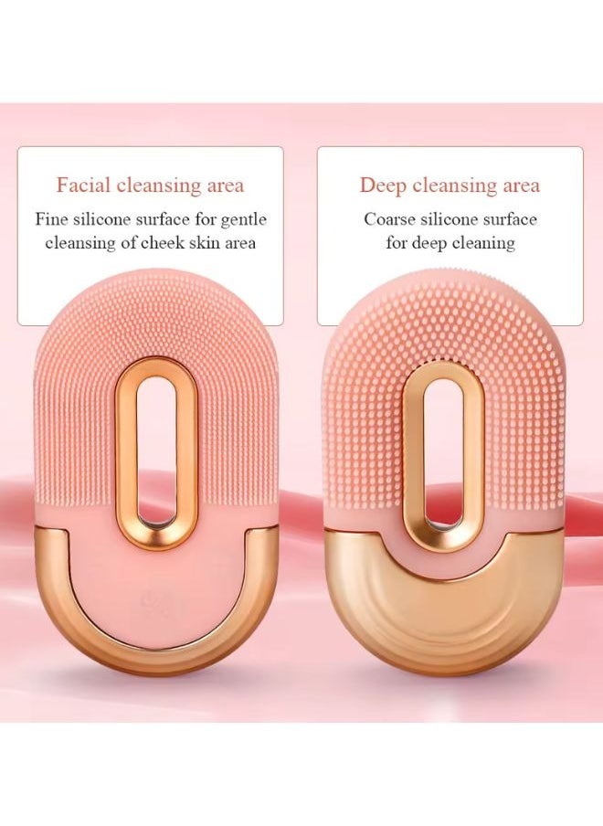 Prime - Mini Portable Waterproof Face Brush With LED Therapy and Sonic Vibration At 3 Speed Mode 2 Brush Heads Massage Brush Silicone Facial Cleanser Brush - Image 1