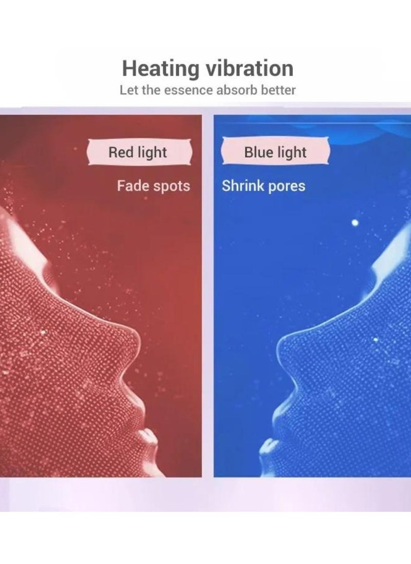 Prime - Mini Portable Waterproof Face Brush With LED Therapy and Sonic Vibration At 3 Speed Mode 2 Brush Heads Massage Brush Silicone Facial Cleanser Brush - Image 1
