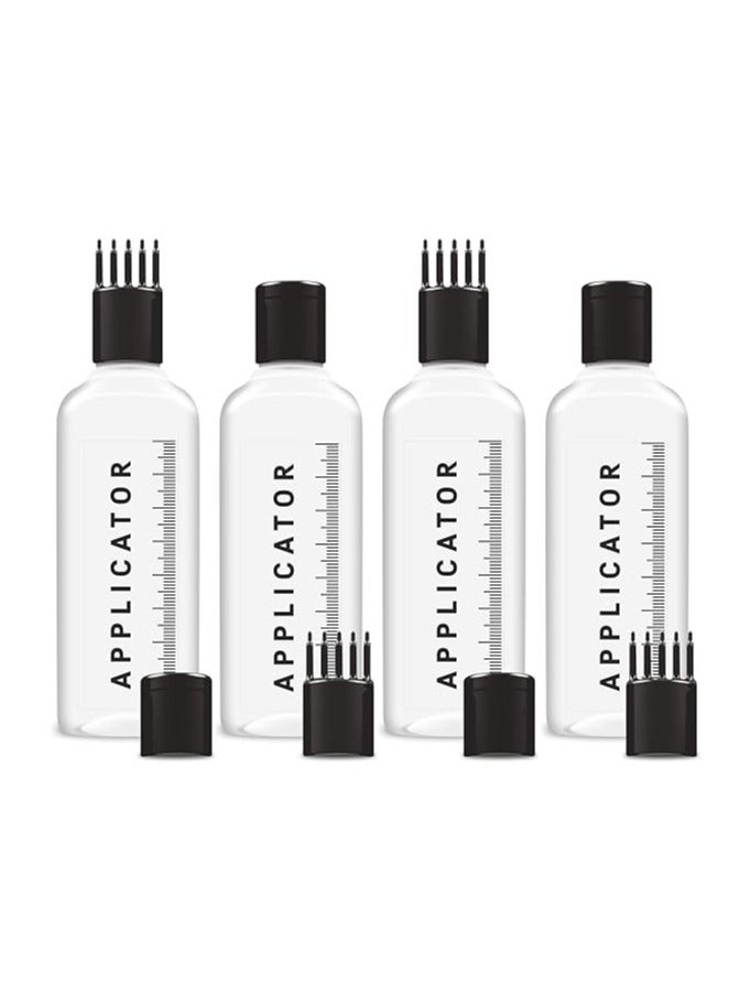 Accessorize Kingdom Hair Root Applicator Bottle with Comb Cap for Applying Hair Oil, Shampoo and Medicine Pack of 4  - Image 1