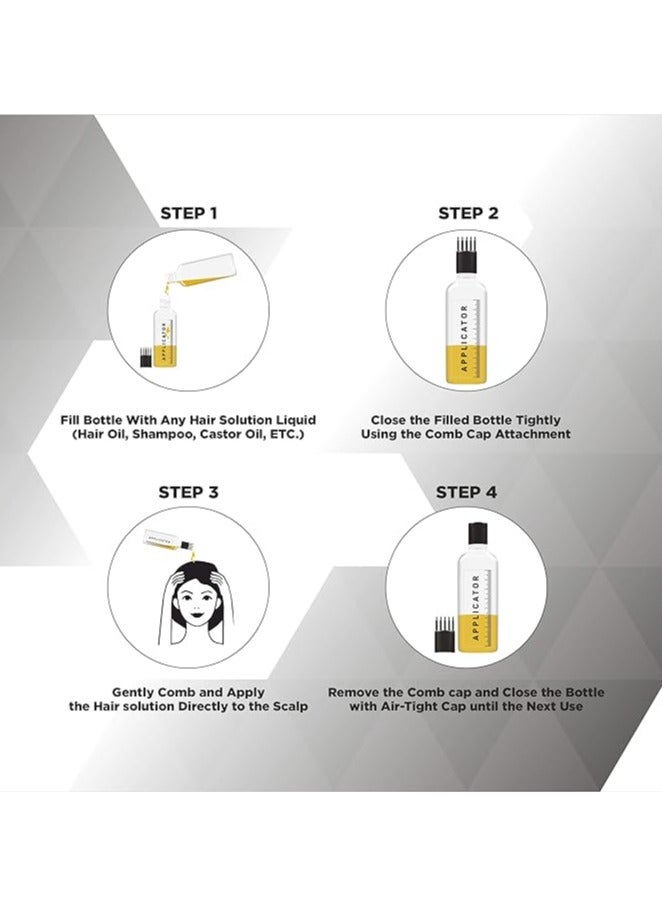 Accessorize Kingdom Hair Root Applicator Bottle with Comb Cap for Applying Hair Oil, Shampoo and Medicine Pack of 4  - Image 5