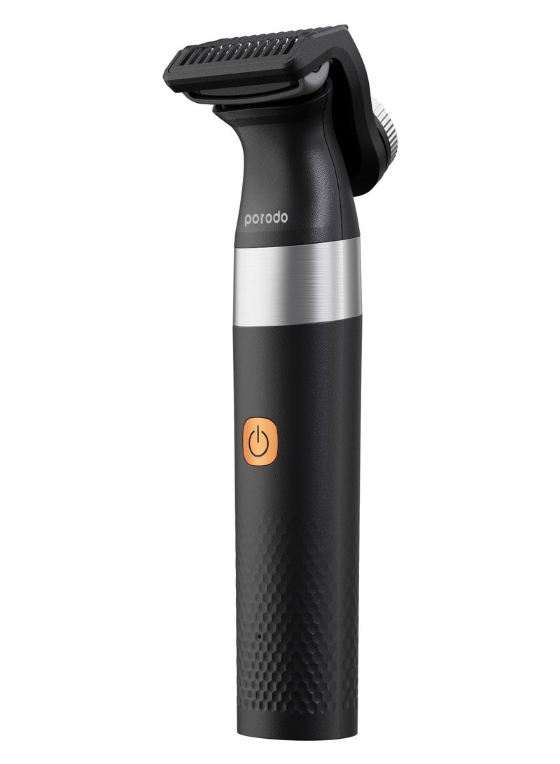 porodo Lifestyle Dual Blade Beard Trimmer, Smooth Seamless Shave, Rechargeable Shaver, Portable Trimmer, Face Trimmer - Black - Image 1