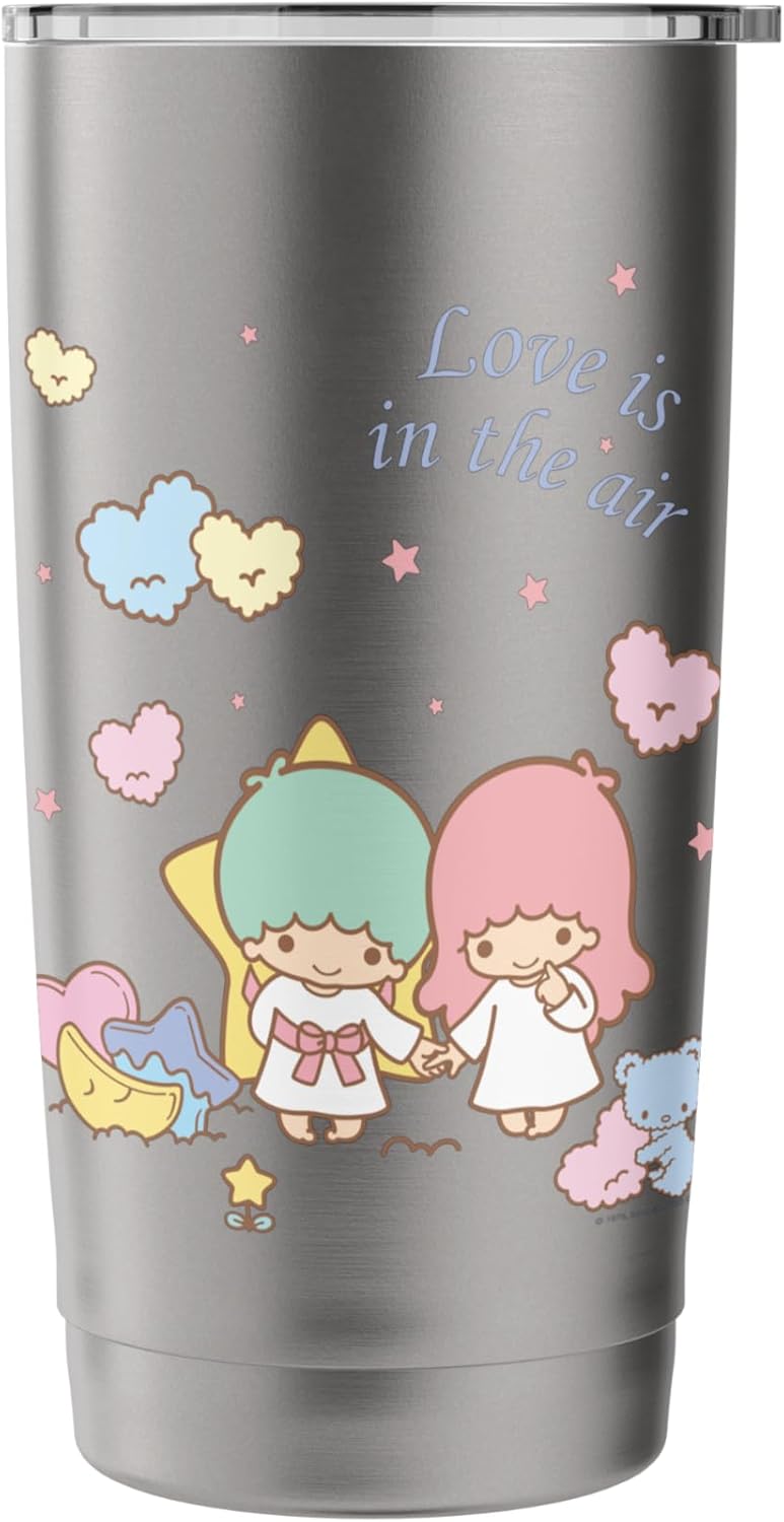 Little Twin Stars Love is in the Air Valentine Tee Shirt Stainless Steel Insulated Tumbler  - Image 3