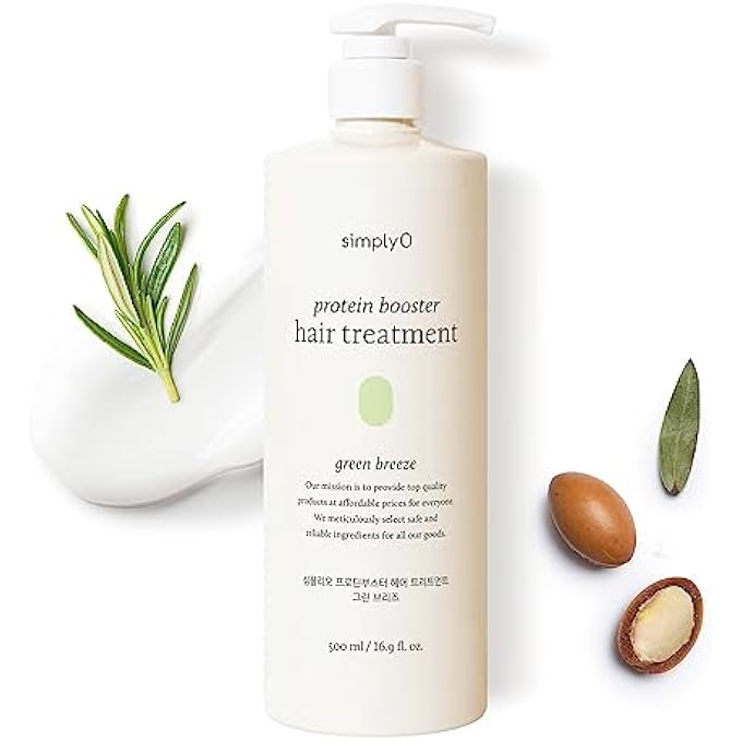 simplyO PROTEIN BOOSTER HAIR TREATMENT | CONDITIONER FOR FRIZZY AND DAMAGED HAIR | CRUELTY FREE, VEGAN, 16.9 FL OZ. (GREEN BREEZE) - Image 1