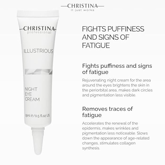-CHRISTINA- Illustrious Night Eye Cream with Retinol and Vitamin C | Under Eye Cream Revitalizes, Brightens, Nourishes the Skin | Night Cream for All Skin Types 15ml - Image 3