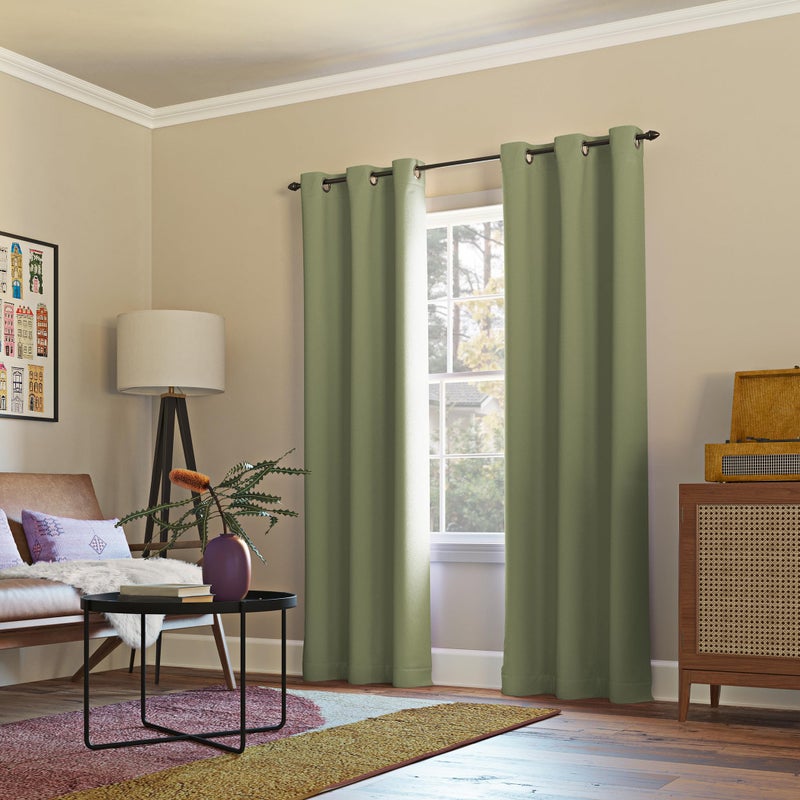 Sun Zero Easton Energy Saving Blackout Grommet Curtain Panel, 40" x 63", Sage Green - Image 4