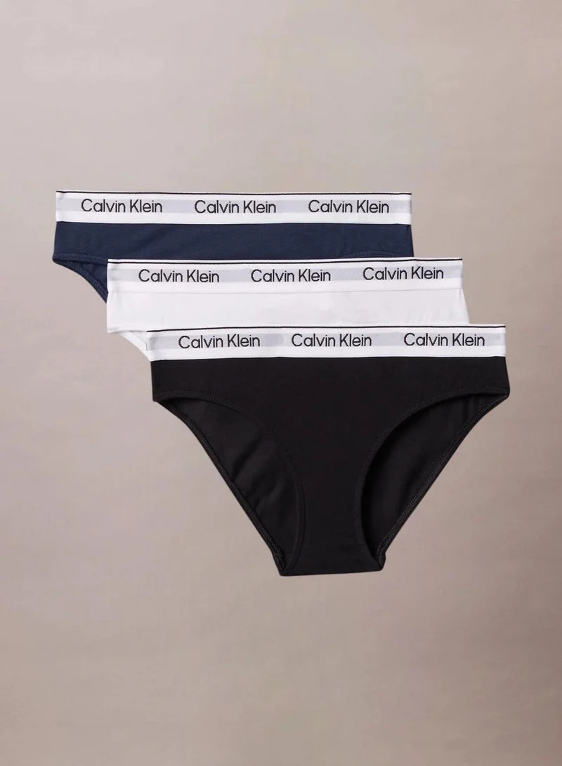 Calvin Klein Jeans 3 Pack Girls Bikini Briefs - Icon Cotton Stretch