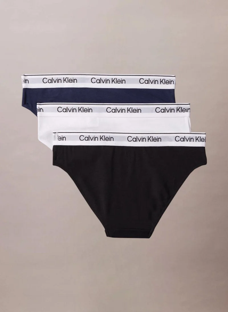 Calvin Klein Jeans 3 Pack Girls Bikini Briefs - Icon Cotton Stretch