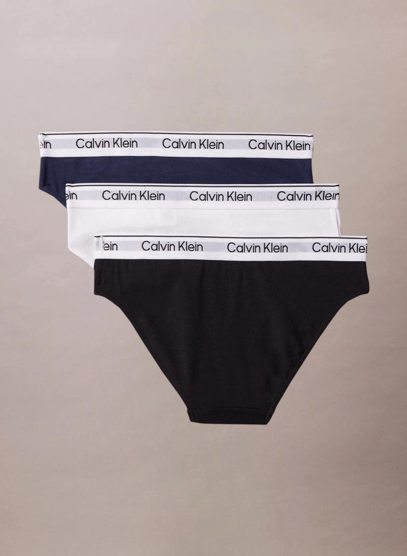 Calvin Klein Jeans 3 Pack Girls Bikini Briefs - Icon Cotton Stretch - Image 2