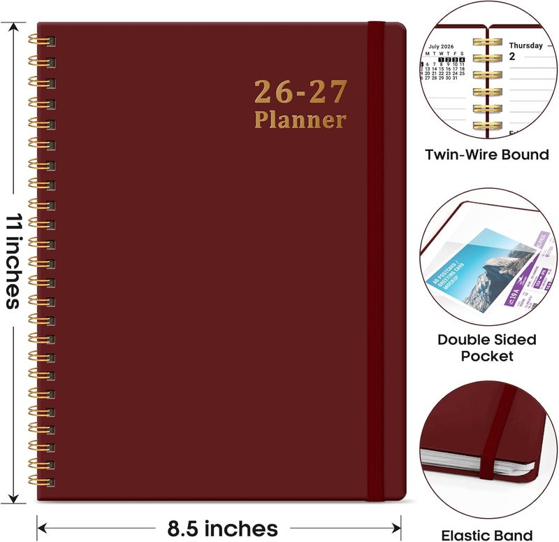 Taja Planner 2026-2027, Weekly and Monthly Calendar Academic Planner for Women, July 2026 - June 2027, Spiral Bound School Planning Tool, Perfect for Teacher, Student, Women & Men, A4 (8.5" x 11 - Image 4
