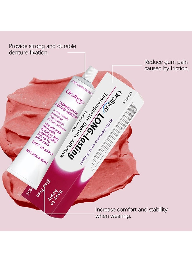 ORALHOE Thermoplastic Denture Adhesives, Fixed Denture Adhesives, Dentures Non-Glue Adhesive, Used To Repair And Fasten Loose Dentures, Dental Adhesives For Dentures, Long Holding Denture Reliner, 28G - Image 5