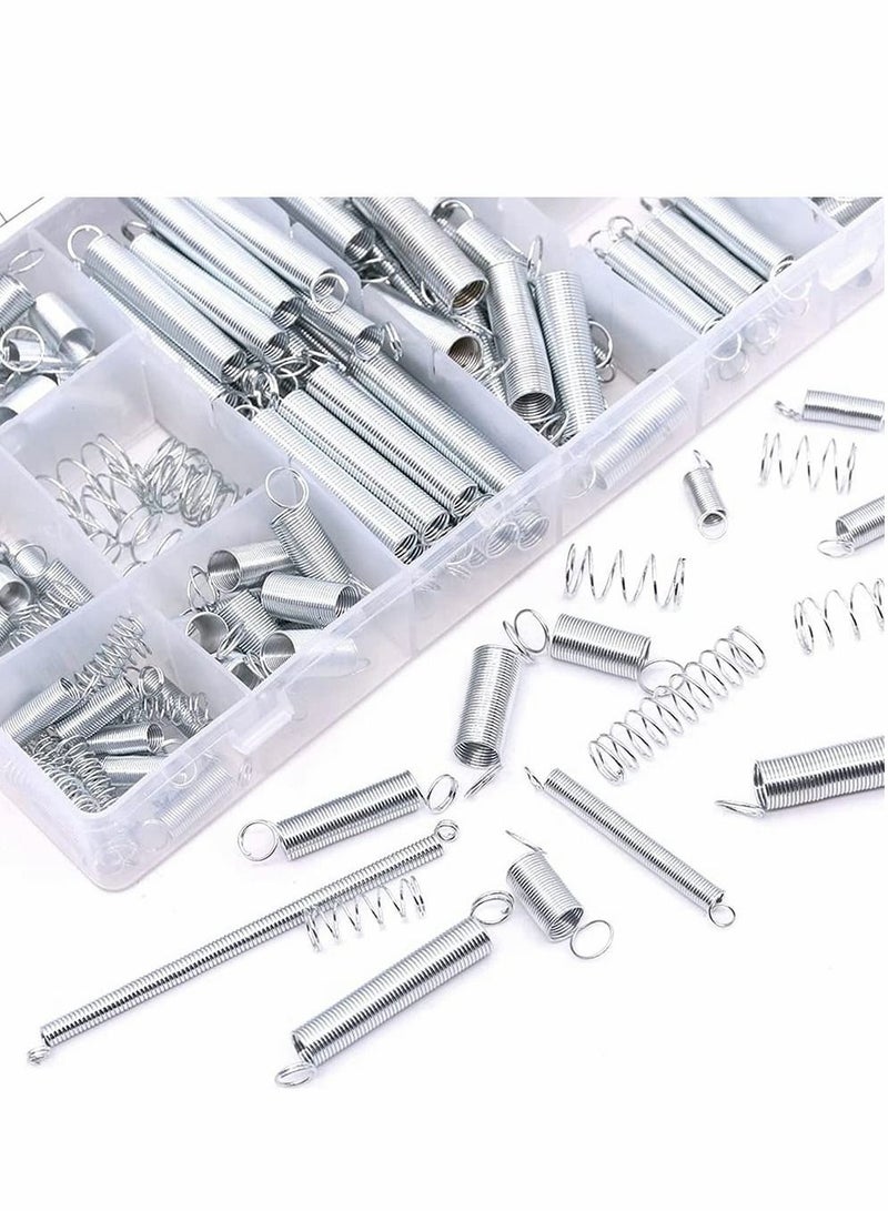 نيبمينينت 200 Pieces Zinc Plated Spring Assortment Kit, Compression Tension Transparent PP Plastic Box 20 Kinds of Size Extension and Repair Tool Replacement Kit  - Image 2