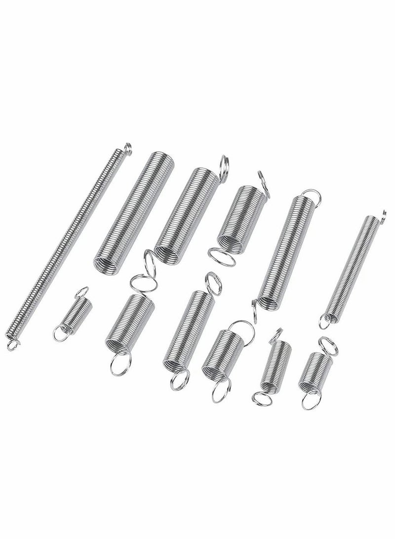 نيبمينينت 200 Pieces Zinc Plated Spring Assortment Kit, Compression Tension Transparent PP Plastic Box 20 Kinds of Size Extension and Repair Tool Replacement Kit  - Image 3