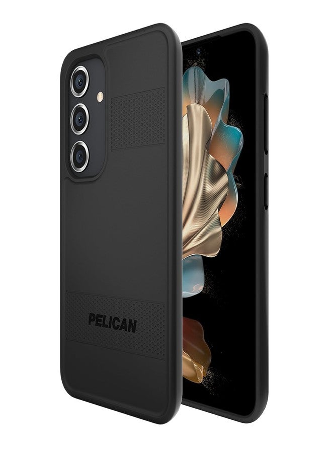 بيلكان جراب Pelican Protector لهاتف سامسونج جالاكسي S24 [6.2 بوصة] [حماية من السقوط من ارتفاع 16 قدمًا وفقًا لمعيار MIL-STD] [شحن لاسلكي] - غطاء نحيف ومتين بتقنية مقاومة الخدوش - أسود - Image 1