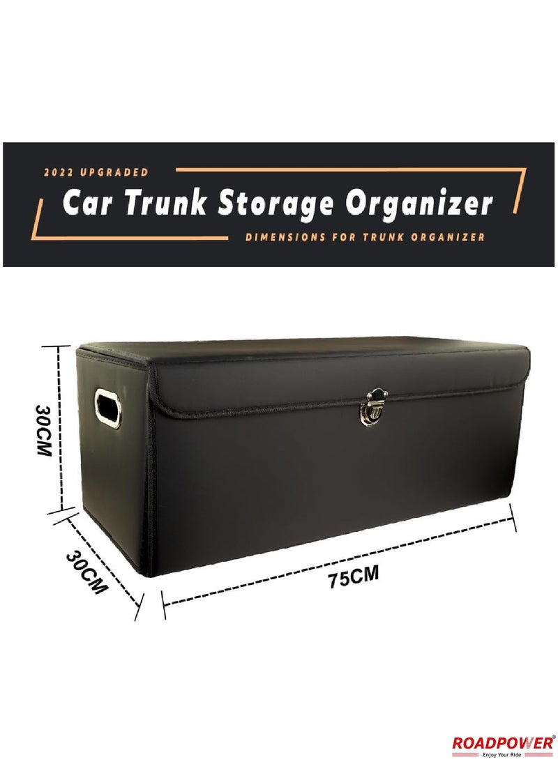 RoadPower - Car Trunk Storage Organizer And Suv Collapsible Cargo Multi Compartment Adjustable Auto Grocery Large Box 75x30x30Cm - Image 1