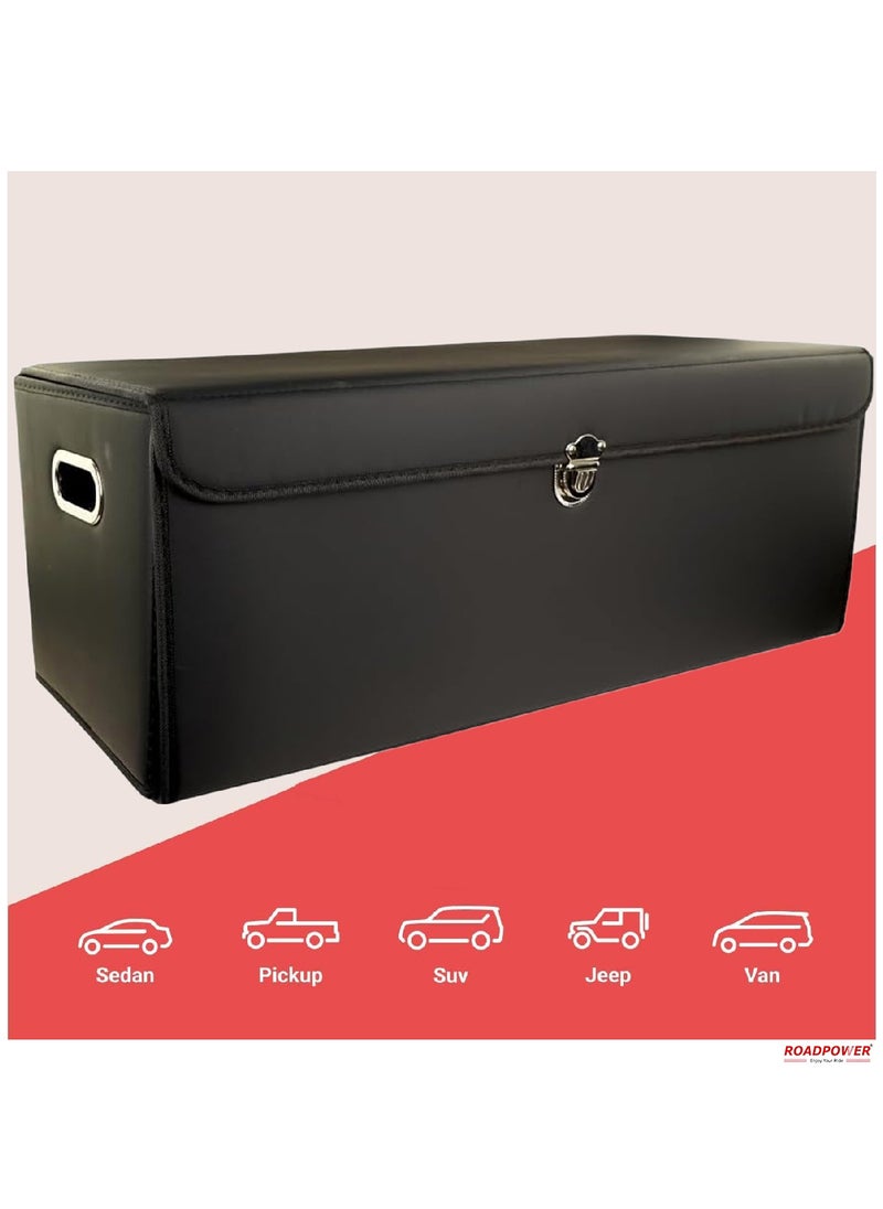 RoadPower - Car Trunk Storage Organizer And Suv Collapsible Cargo Multi Compartment Adjustable Auto Grocery Large Box 75x30x30Cm - Image 1