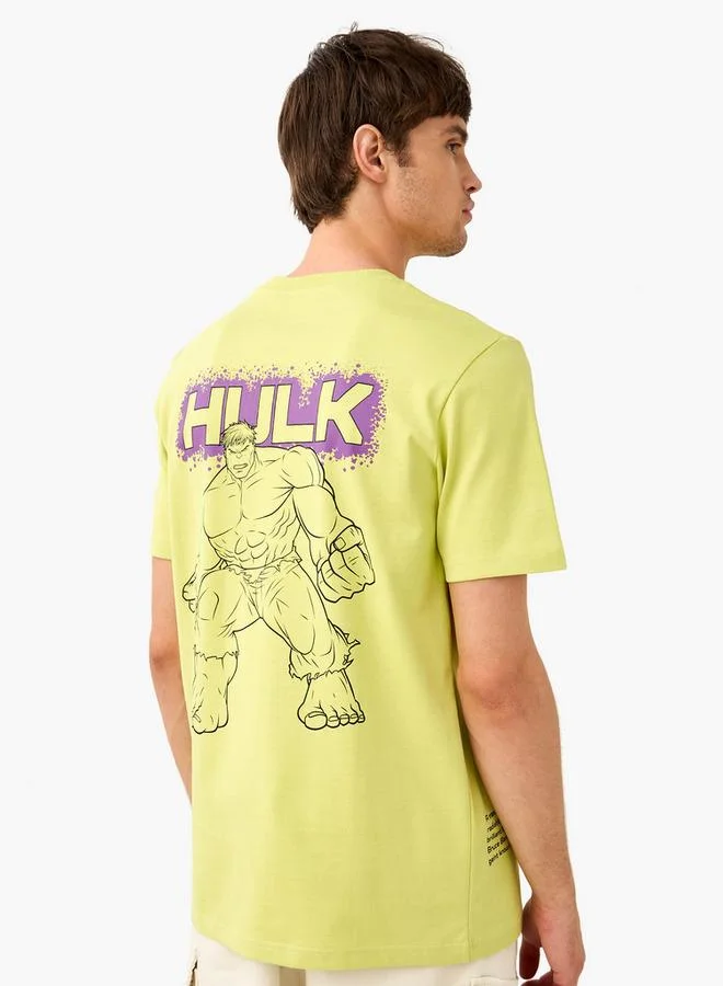 سبلاش فيڤ تيشيرت بطبعة هالك بياقة دائرية وأكمام قصيرة