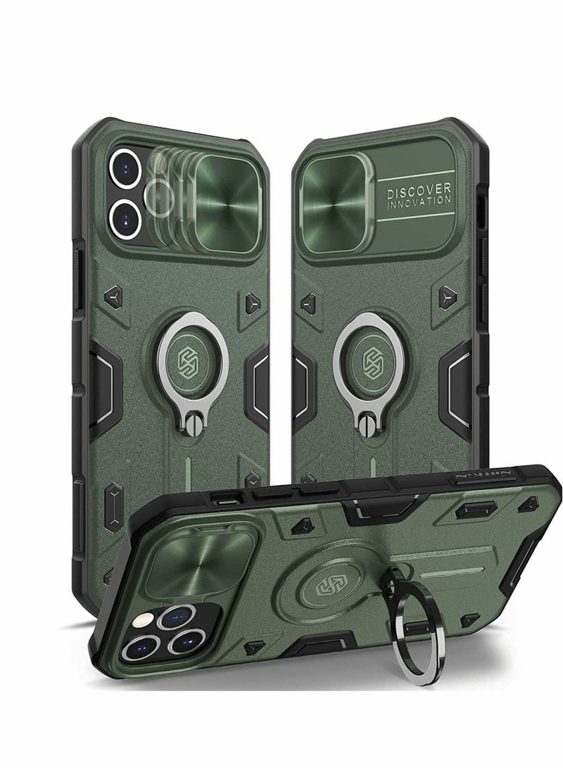 Excefore Case for iPhone 12 Mini 5.4'' - Military Grade Case with 360° Kickstand Ring Stand and Slide Camera Cover, PC & TPU Impact - Resistant Bumpers Armor Case  - Image 1