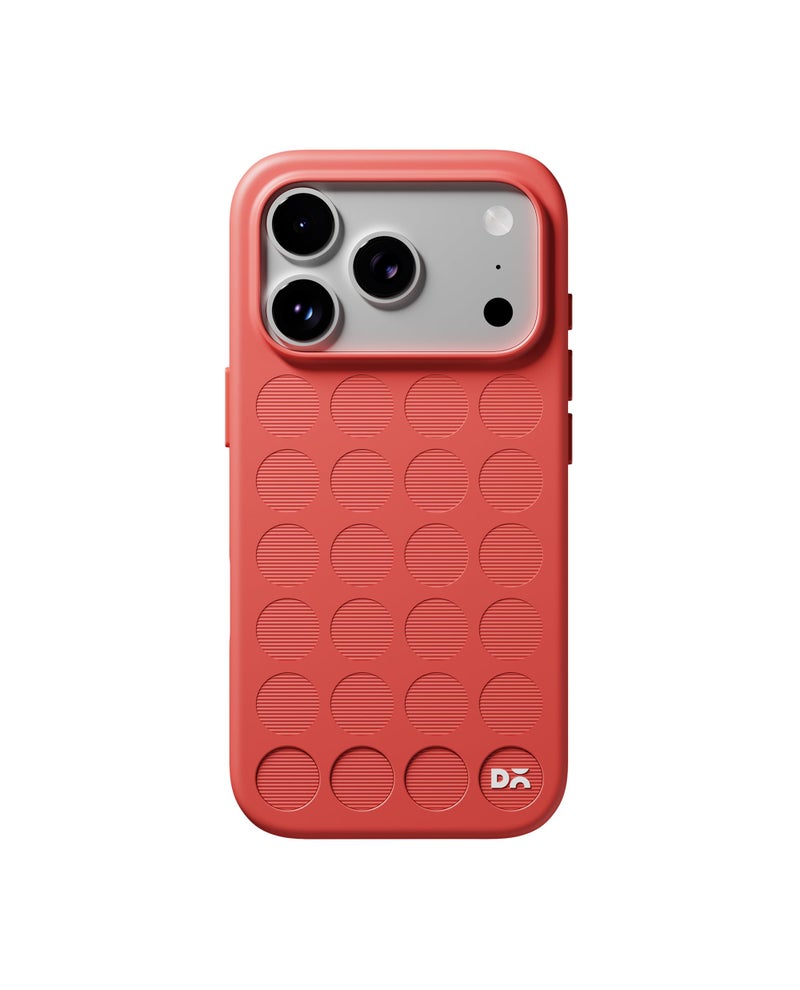 DailyObjects iPhone 17 Pro Stack Signature Magnetic Case Cover | Compatible with Magsafe | Camera & Body Protection | Shock/Scratch Proof| Dual Hybrid Protection | Wireless Charging - Coral Red - Image 1