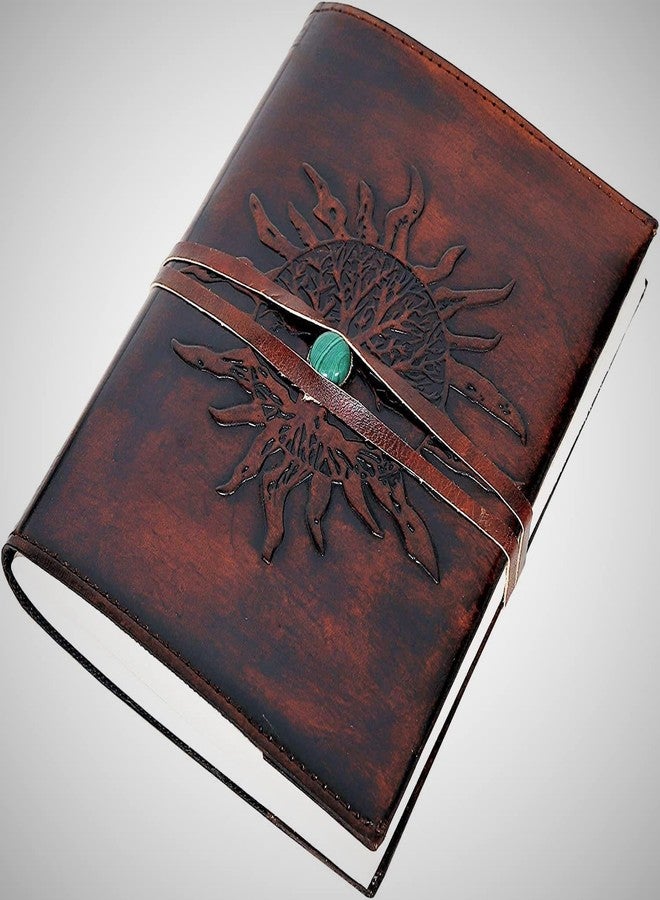 cuero Leather Journal Refillable Lined Paper SUN Tree of Life Handmade Leather Journal Notebook Diary/Bound Daily Notepad for Men&Women Medium,Writing pad Gift for Artist,Sketch/Writing (large) - Image 2