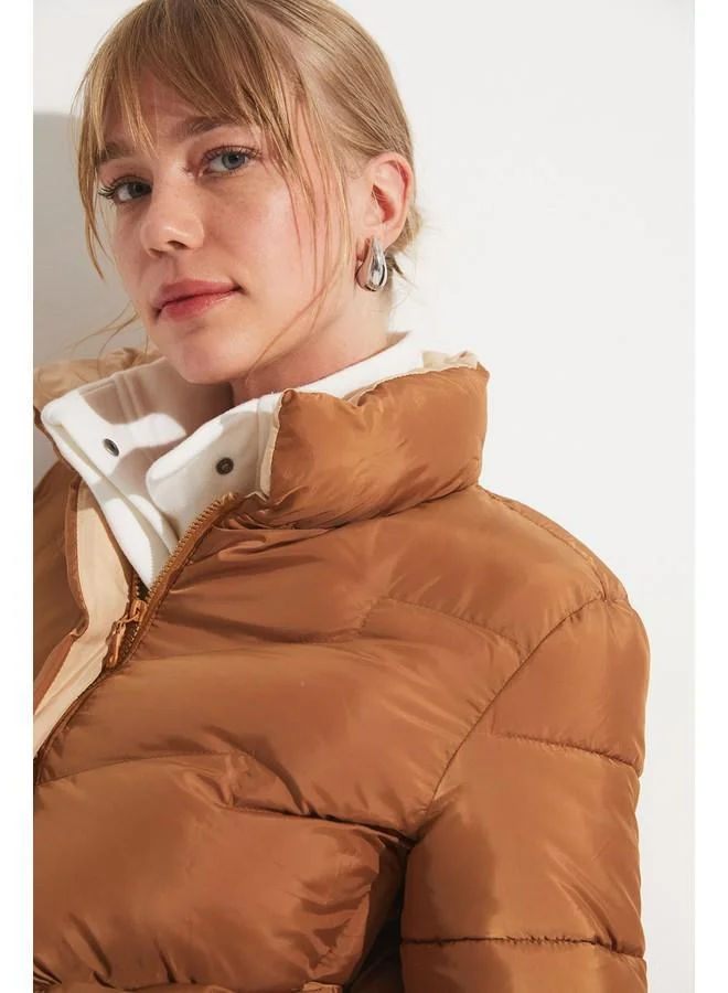جون June Women Coat Tan