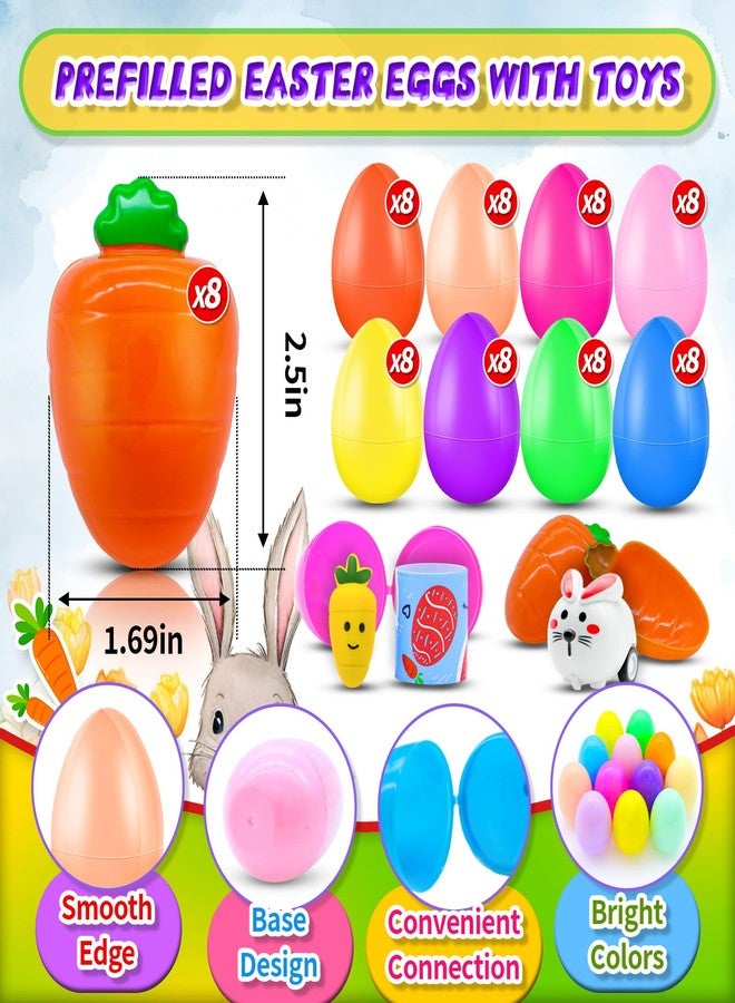 Pistroy 72 Pack Prefilled Easter Eggs with Toys Inside, Plastic Eggs Fillers Basket Stuffers Easter Eggs Hunt Games Party Favors Save Time Gifts - Image 2