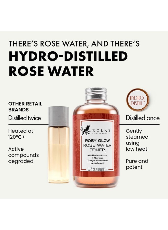 Eclat Skincare - Rose Water Facial Toner Organic Rosewater Toner Spray For Face Pore Minimizer Hydrating Toner Face Mist Pure Rose Water Toner For Dry Skin 100% Rose Water For Hair And Skin Face Toner For Women - Image 1