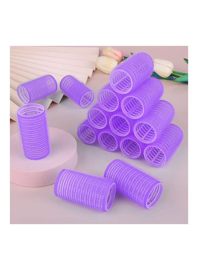 NIBEMINENT 15-Piece Self Grip Hair Rollers Set Purple - Image 4